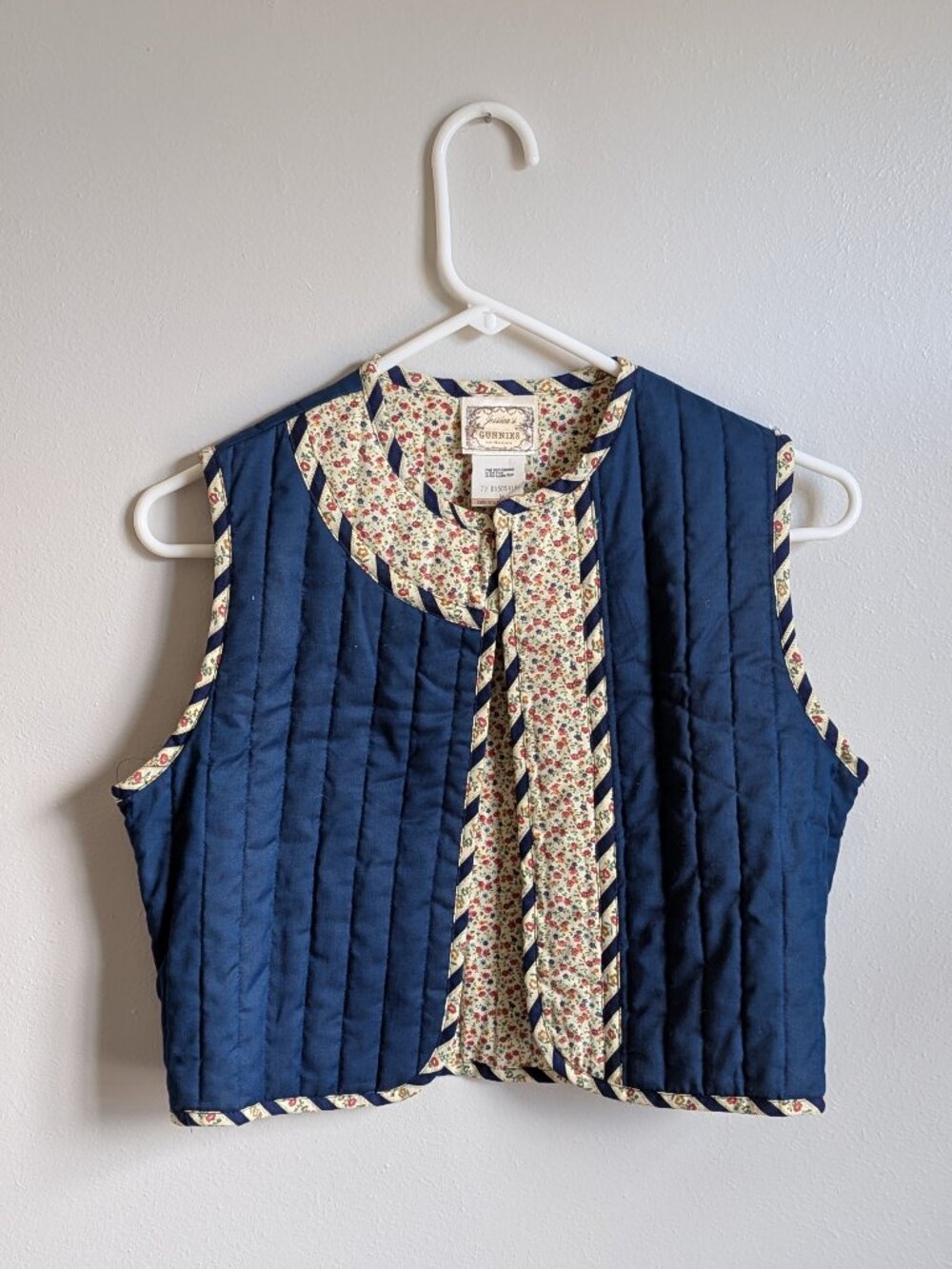 Vintage Gunne Sax Jessica's Gunnies Quilted Calico Vest - Juniors Size Medium